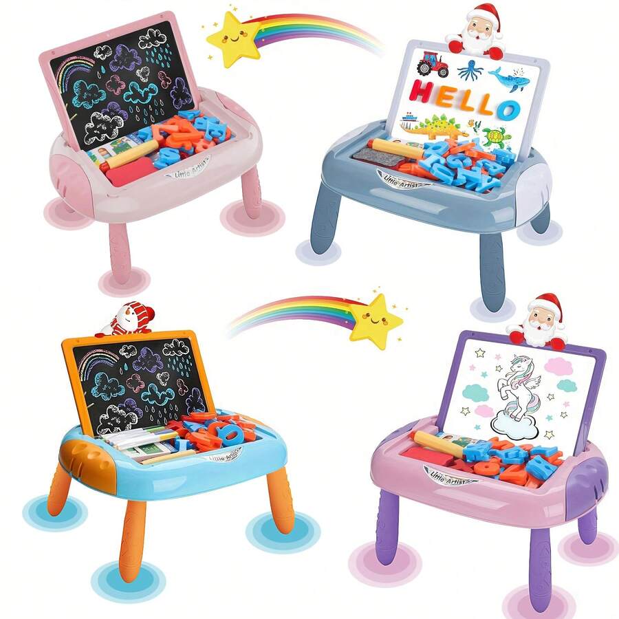 Double-Sided Doodle Board Toy, Magnetic Drawing Board For Kids, Includes Educational Tools And Drawing Accessories, Portable, Space-Saving Design, A Perfect Gift For Boys And Girls (Christmas, Easter, Children's Day, And Birthdays)