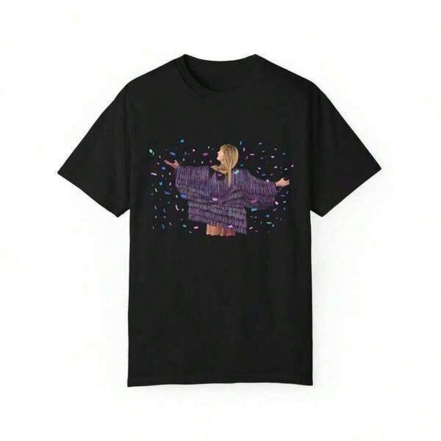 Camiseta Eras Tour - Swift Confetti Woman - Taylor Tee - Eras Tour Tee - Karma is a God - Karma Midnights Camisetas inspiradas para mujer, ropa para hombre, camisetas para hombre, camisetas para niño, ropa para niña, camisetas para niña, ropa para vacaciones de niña, camisetas de verano, camiseta gráfica, ropa de verano, conjunto familiar a juego, conjuntos para vacaciones de verano.ropa deportivablusas para mujer playeras de mujer vestidos casuales para mujer y2k playeras deportivas para mujer verano camisetas ropa de mujer Fashion Perfect For Daily - Negro - Ver 1