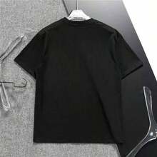 FashionNEWCamiseta de Mujer con Estampado Gráfico Vintage, Versátil para Primavera/Verano, Camiseta Estampada, Vacaciones, Festival de Música, Casual Rosa-Vintage Street Style Unisex Loose Cotton Short Sleeve Crew Neck T-Shirt - Negro - Ver 6