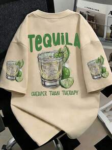 Estilo Y2K, estilo moderno, lo más nuevo de 2026, estilo lindo, estilo casual. Camiseta de manga corta holgada con estampado de moda para mujer.| Diseño Exquisito| Esencial para el Verano| Fácil de Combinar, Muestra Tu Estilo Casual 180g (S-XXXL) - Albaricoque - Ver 1