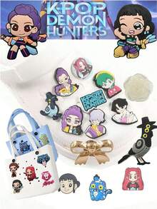 20pcs Cute Cartoon Themed Shoe Charms , Random Style PVC Shoe Accessories, Removable DIY Shoe Decor For Sandals, Perfect Birthday, Holiday & Party Favors Gift For Teens - Multicolor - View 7
