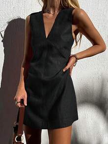 Women Midi Dresses - Black - View 3