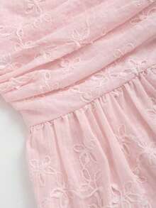 Top tubo con fruncido bordado para mujer, conjunto de estilo Y2K - Rosa - Ver 3