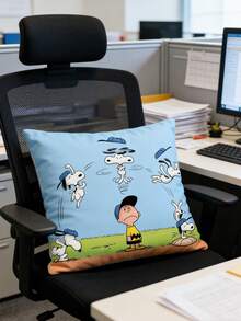 MASSDI 枕頭套 Peanuts 主題靠墊套，4 款可選，柔軟聚酯纖維布料，卡通漫畫印花，隱形拉鍊封口，正方形沙發裝飾，派對伴手禮、禮物、居家裝飾，客廳與臥室裝飾用品 - 長方形 - 查看 10