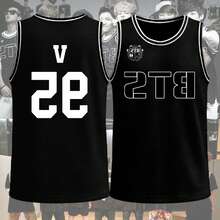 K-Pop V Basketball Jersey For Men And Women T-Shirt, Retro World Tour 2026 Merch Gifts, Bangtan Come Back Basketball Jersey Tee Gift, Elegant Party Women's Tee, Ideal For Travel, Home Wear, Parties & Casual Wear For Adults, Elegant & Fashionable Clothing | Playful Graphic Tee | Nontransparent Material - V-95 - 查看 1