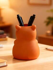 1 PC Cute Capybara Pencil Holder, Creative Cartoon Storage Bucket, Desk Ornament, Stationery Desktop Decor Box - Multicolor - View 2