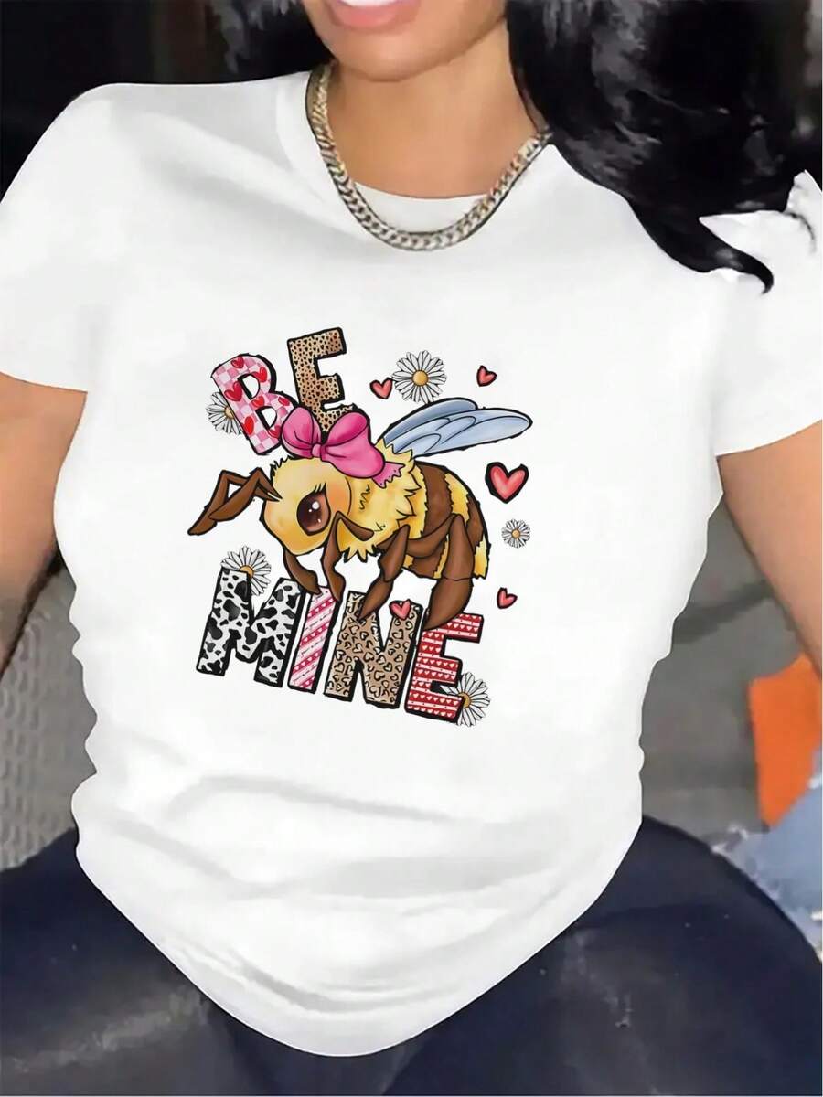 Nuevo modelo 2026,% algodón, adecuado para primavera y verano, corte holgado, ropa casual, diseño moderno, material duradero, camiseta de mujer de primavera-verano con estampado de alta calidad. Perfecta para vacaciones en la playa, viajes a la playa, campamentos de verano, ropa casual, reuniones temáticas de vacaciones, camisetas de manga corta adecuadas para el uso diario. - Blanco - Ver 1
