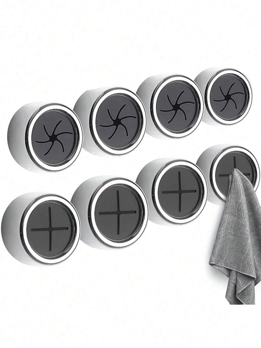 1/3pcs Grey Spiral/Cross Towel Hooks, Creative Adhesive Cloth Clips, Wall-Mounted Towel/Dishcloth Rack, Suitable For Bathroom And Kitchen, Prevent Towel Slipping, Easy To Pull, Bathroom Accessories And Tools