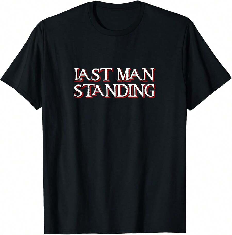 Unisex Short-Sleeved T-Shirts, Last Man Standing T-Shirts, Men's T-Shirts, , Women's T-Shirts, Romwe For Men, Boho Chic, Gifts For Teachers, Women's T-Shirts, Curvy Men's Clothing, Y2k. - 黑色 - 查看 1