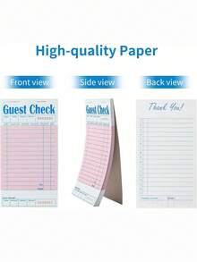 1/2/4 Packs Pink Waitress Accounting Notebook, Waitress Memo Pad, Restaurant Waitstaff Accounting Book, 50 Sheets Per Book - Multicolor - View 5