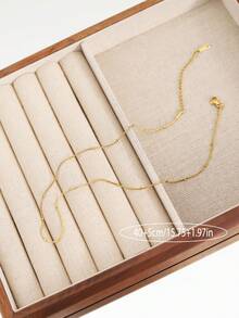 1 chiếc vòng cổ dây xích hình rắn bằng thép không gỉ tối giản đính hạt. - Vàng - Xem 4