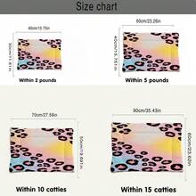 1 pieza Cama suave para mascotas, Patrón reversible de degradado de leopardo, Esterilla lavable para jaula de perro apta para perros pequeños/medianos/grandes, Cojín de cama para gatos, Utilizable en todas las estaciones - Multicolor - Ver 2