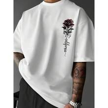 Camiseta Gráfica de Manga Corta de Algodón para Hombre, Cuello Redondo de Mezcla de Poliéster, Corte Holgado y Cómodo, Ropa Superior de Secado Rápido para Deportes de Verano y Actividades al Aire Libre - Blanco - Ver 2