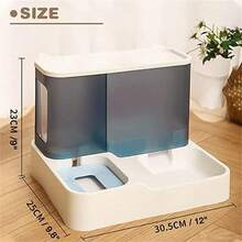 2-In-1 Automatic Pet Feeder, Dog Feeder, Cat Water Drinker, Blue, PP Material, 2.8L Food Container Capacity, 1L Water Container Capacity, Perfect For Small To Medium-Sized Dogs And Cats - Default - View 2