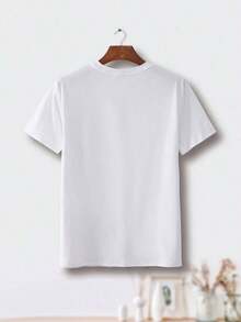 100% cotton Camiseta de diseño de conejo y zanahoria elegante de talla grande para mujeres - Manga corta, cuello redondo para /verano/otoño - Lavar en máquina, mezcla - Blanco - Ver 2