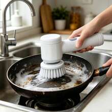 Bàn chải cọ nồi cán dài 6 trong 1 tích hợp vòi xịt nước tự động, bàn chải rửa chén bằng bọt biển, dụng cụ đa năng để vệ sinh nồi và cửa sổ nhà bếp. - B-trắng - Xem 2