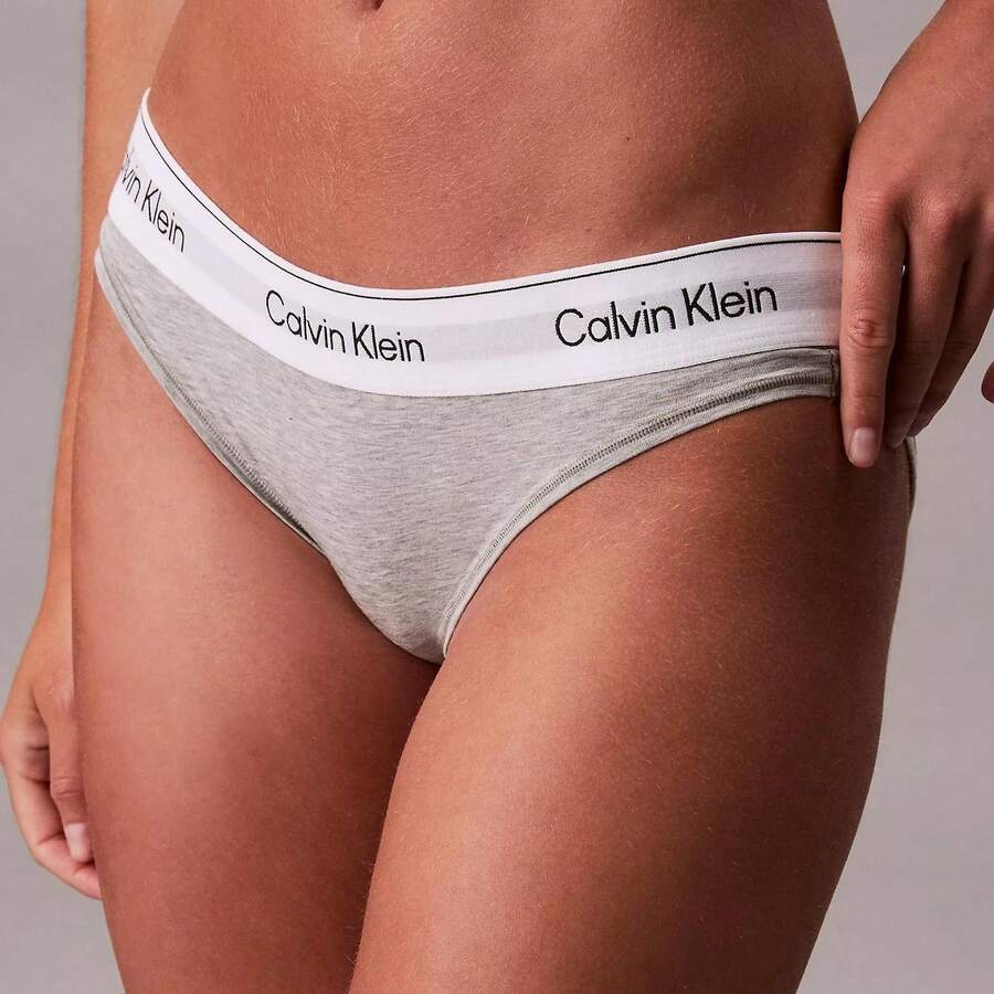 Calvin Klein Icon Cotton Modal Bikini QF8520 Thongs For Women Underwear - Grey Heather - 查看 1