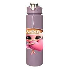 1/5 pièces Bouteille d'eau 750ml avec imprimé de ballerine mignonne et cordon - Bouteille d'eau de sport étanche, design de tasse à café en forme de cœur rose avec ballerine. Cadeau parfait pour les amateurs de café, les passionnés de ballerine. Convient pour l'eau, le jus ou le café, idéal pour l'école, la salle de sport, les activités de plein air et l'utilisation quotidienne. - Tasse rose multicolore - Voir 13