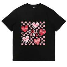 You Are Strong Enough, Capable Enough, Worthy Enough, And Loved Enough. Inspirational Self-Love Graphic Tee. Heart Design Tee. Casual Everyday Wear. Gift For Friends.  Y2K Style Graphic Tee For Women. Motivational Self-Care Apparel. - 黑色 - 查看 4