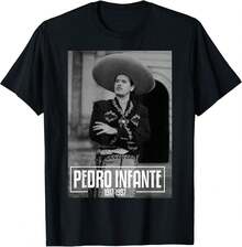 Camiseta unisex de manga corta, camiseta con estampado de Pedro Infante, camisetas para hombre, spiderman, , camisetas para mujer, romwe men, boho chic, regalos para maestros, camiseta para mujer, ropa curvy para hombre, y2k. - Negro - Ver 6