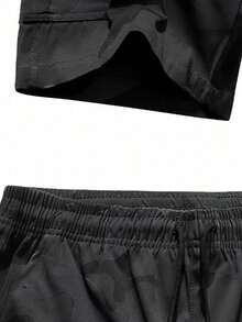 Men's Plus Size Summer Outdoor Streetwear Camouflage Casual Fashion Cargo Shorts - Black - View 5