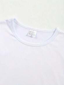 Women's Simple Loose Fit T-Shirt, Modern Style, Battles Round Neck T-Shirt With Colorful English Letter Print For Women, Casual Spring/Summer Fashion, Women's Clothing, Women's Graphic Print T-Shirt Summer 2026 - 白色 - 查看 5
