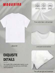 Y2K Style,  Style, The Newest Of 2026, Cute Style, Casual Style. Women's Plus Size T-Shirt, 100% Soft Cotton, Fashionable For Summer, Y2K Cleanfit Style, Slim Fit, Colorful, ABC Teacher Design, Perfect Gift For Teachers, School Professors, Back To School, Teacher Appreciation, Casual, Perfect For All Seasons, Women's T-Shirts 180g (Sizes S-XXXL) - 白色的 - 查看 4