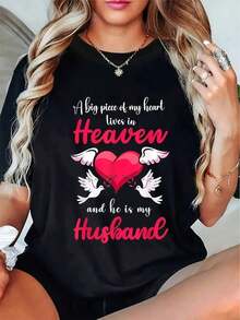 Nueva Camiseta Casual de Verano para Mujer, de Manga Corta y Cuello Redondo, con Estampados Vívidos de Nuestra Virgen de Guadalupe y el Sagrado Corazón Español, Ligera, Negra, con Diseño de Corazones y Llamas Coloridos, Perfecta para Primavera y Verano, Camiseta Casual de Estilo Urbano Vintage Unisex de Algodón, de Manga Corta y Cuello Redondo. - Negro 18 - Ver 1