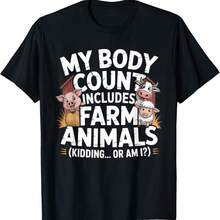 Embarrassing Shirt Farmer Meme Inappropriate Farm Animals T-Shirt - Black - View 1