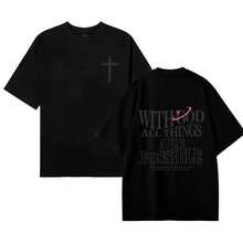 Camiseta Retro para Hombre FEEGO "Con Dios Todas las Cosas Son Posibles" Negra con Letras Blancas, Ropa Casual, Camiseta con Patrón Inspirador - Blanco - Ver 4