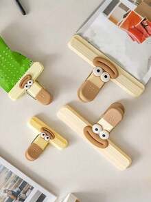 1/2pcs Cute Cartoon Snack Clips, Multifunctional Food Sealing Machine, Moisture-Proof Storage Clips, Suitable For Kitchen, Office, School - Plastic Food Bag Sealing Clips, Household Kitchen Storage Accessories - Multicolor - View 9