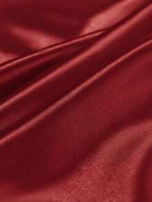 de verano elegante para mujer con cuello en V, mangas cortas y drapeado, unicolor, top de satén blanco para fiestas, salidas a la playa y eventos - Rojo - Ver 6