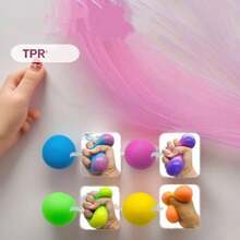 1 pieza Pelota de estrés que cambia de color de forma creativa, pelota de estrés de rebote lento y suave, pelota de amasar de TPR, juguete antiestrés para estudiantes, color aleatorio - Multicolor - Ver 6