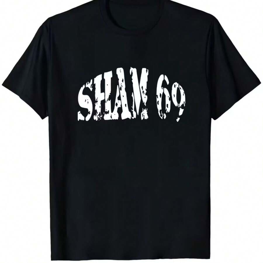 Printed T-Shirt For Men And Women - 黑色 - 查看 1