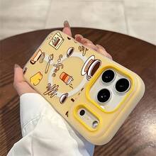 Funda para teléfono - Funda para teléfono adecuada para  17, 15, 15 Plus, 15 Pro, 16, 16 Plus, 16 Pro, 16e, 16 Pro, 17 Pro, 17 Air, 17 ProMax, 14. A prueba de golpes, doble capa, tipo gelatinoso, magnética, regalo de cumpleaños, resistente a arañazos, con diseño de café cálido.Adecuado para varios modelos de : 17, 16, 15, 14, 13, 12, 11, Plus, Air, Pro Max. - Color rosa brillante - Ver 12