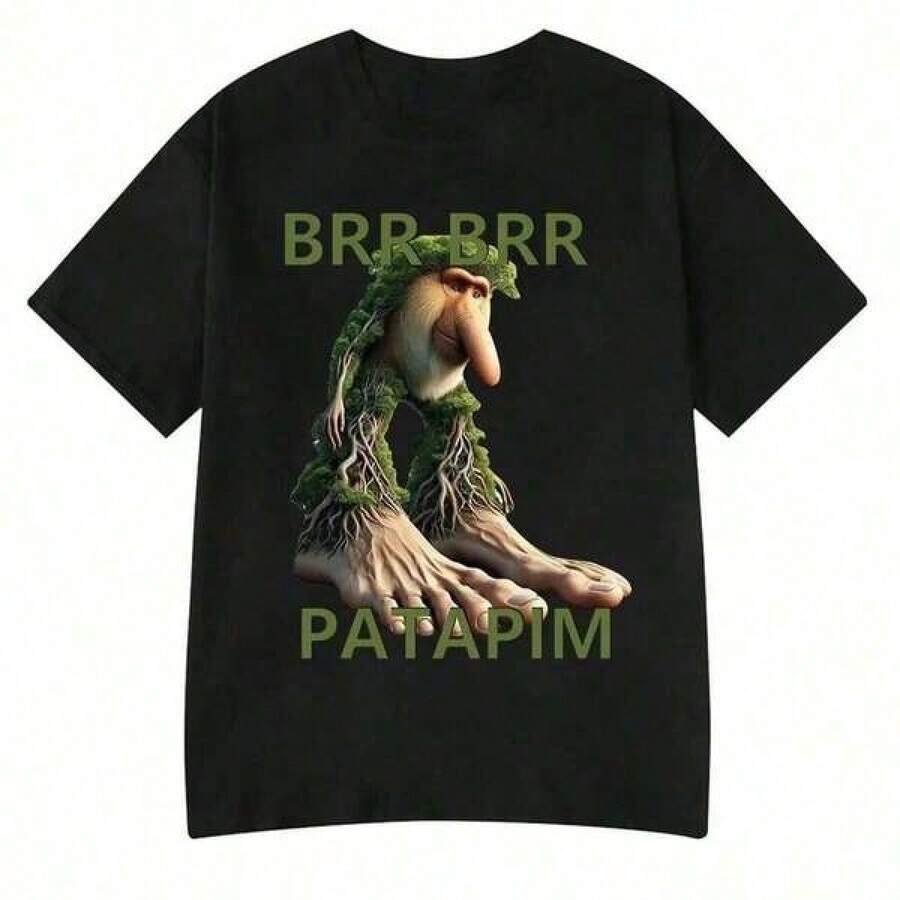 Nueva camiseta estampadaItalian Brainrot Viral Meme Funny‑Shirt Men Women Cotton Tees Y2k Tops, Breathable Casual‑Shirt, Multiple Sizes S‑XXXXL,Camisetas para mujer, camisetas para hombre, conjuntos para padres e hijos, camisetas con estampados de emojis populares, camisetas con diseños de anime y videojuegos, camisetas de apoyo al Mundial - Negro - Ver 1