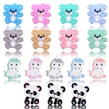 6 pièces Perles en silicone mignonnes en forme de panda - Perles focales en silicone, perles pour la fabrication de bijoux, design de mode, parfait pour les bracelets DIY, les cordons, les accessoires de bracelets de stylo perlés, les décorations de fête de vacances et autres artisanat fait main - Cadeau idéal - Multicolore - Voir 8