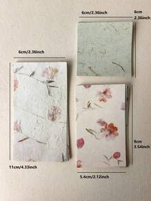 60pcs/Pack Vintage Botanical Flower Pattern Background Paper, DIY Scrapbooking, Decorative Memo Pad - SCZ040 - View 2