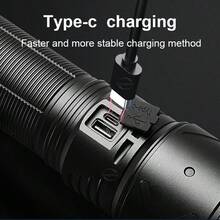 高強度遠程LED手電筒,8*18650大容量電池長續航,Type-C充電,5段可調光,鋁合金IPX5防水,戶外露營騎行緊急使用 - 手電筒 - 查看 8