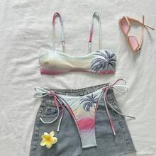 Nuevo Bikini de Dos Piezas con Tirantes y Diseño Degradado Brillante de Árbol de Coco 2026 - Esquema de colores Z26005 - Ver 6