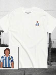 Diego Armando-shirt Design Soccer Graphic tees Cotton Tshirt Gifts him Short sleeves Argentina - Negro - Ver 6