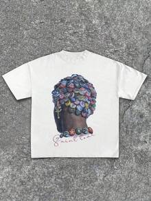 Nueva camiseta Y2K 2026Bottle Cap Artwork Portrait Loose-Fit T-Shirt,Casual Print,Comfortable And Versatile,Letter Pattern Pure Cotton Printed T-Shirt,Camisetas infantiles, artículos para el Día de San Valentín, conjuntos para padres e hijos, camisetas con temática del Día de San Valentín, camisetas estampadas para hombres y mujeres, camisas, camisetas con emojis populares. - Blanco - Ver 7