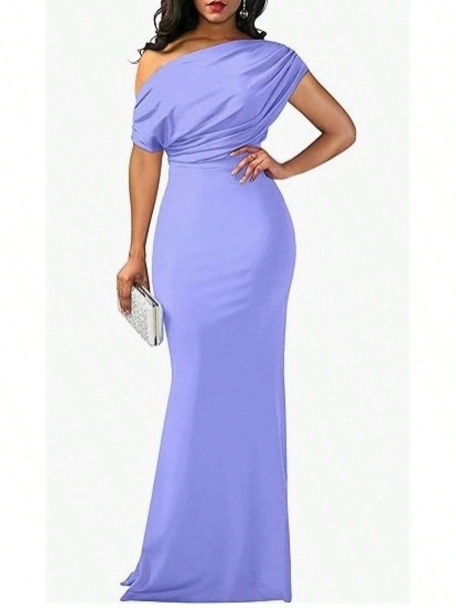 2026 Spring/Summer Women's Elegant Sleeveless Off-Shoulder Tight-Fitting Long Formal Party Dress Dresses For Women Summer Dresses For Women Vacation Outfits Women - 薰衣草紫 - 查看 1