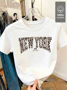 CAMISETA NUEVA YORK ESTAMPADO ANIMAL 100% - [Blanco] - Ver 4