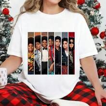 Camiseta de Moda 100% Algodón con Diseño de Evolución de , Ropa de Verano, Regalo para Amantes de la Música #    #   Jaafar Jackson #   biografía #   leyenda de la música - Blanco - Ver 1