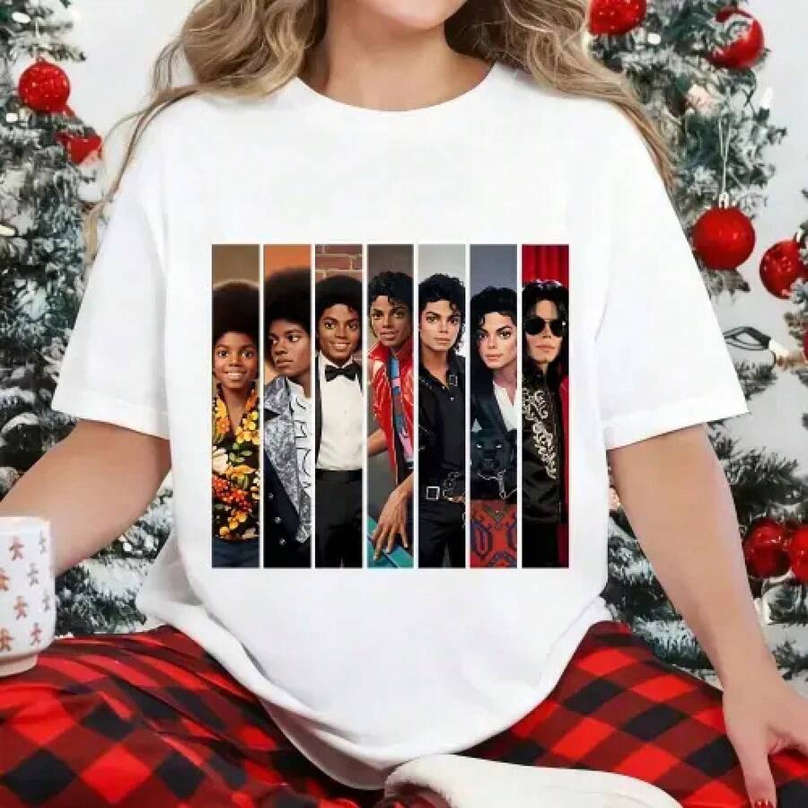Camiseta de Moda 100% Algodón con Diseño de Evolución de , Ropa de Verano, Regalo para Amantes de la Música # # Jaafar Jackson # biografía # leyenda de la música - Blanco - Ver 1
