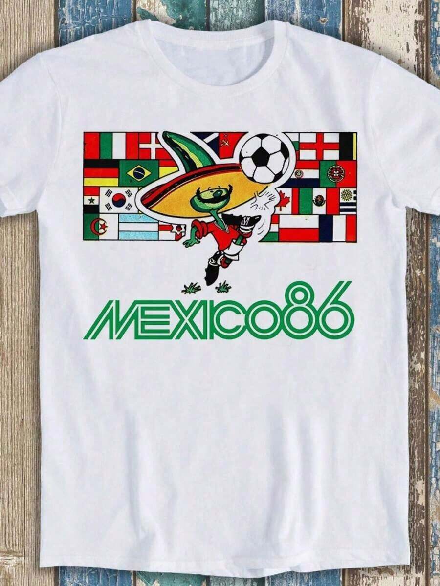Playeras de mujer de la selección de fútbol de México de los 80 y 90 y de Argentina - Blanco - Ver 1