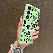 Funda para teléfono: Funda adecuada para Samsung Galaxy S23 S23plus S24  S24Ultra S25 S25Plus S25Ultra S26 S26Ultra S26Plus, a prueba de golpes, con tacto suave, multicolor, con absorción magnética, regalo para la familia, diseño sencillo en blanco y negro con patrón de corazón. - Rosa - Ver 9