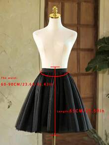 1 chiếc váy voan 4 lớp màu trắng cổ điển, dài ngang gối 65cm, thích hợp cho Halloween, cosplay và tiệc cưới, váy lót mùa thu kiểu Lolita. - Nhiều màu - Xem 10