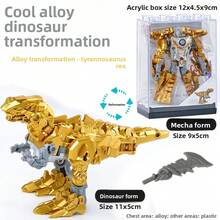 Robot de Aleación Cinco en Uno, Dinosaurio Transformable, Modelo de Ensamblaje, Juguete Educativo para Niños, Tiranosaurio Rex - E - Ver 9